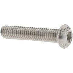 Value Collection - M6x1.00 Metric Coarse Hex Socket Drive, Button Screw - Grade 18-8 & Austenitic A2 Stainless Steel, Uncoated, Partially Threaded, 30mm Length Under Head - Exact Tool & Supply