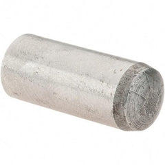 Value Collection - 8mm Diam x 20mm Pin Length Grade 8 Alloy Steel Precision Dowel Pin - Bright Finish, 1 Rounded End - Exact Tool & Supply