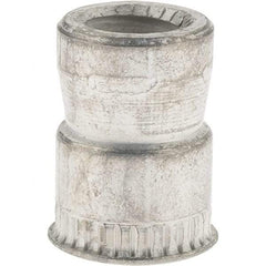 Value Collection - #8-32 UNC, Cadmium-Plated, Steel Knurled Rivet Nut Inserts - 0.03" to 0.09" Grip, 1/4" Drill Size, 0.269" Body Diam - Exact Tool & Supply