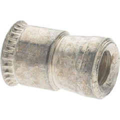 Value Collection - #6-32 UNC, Cadmium-Plated, Steel Knurled Rivet Nut Inserts - 0.03" to 0.09" Grip, 7/32" Drill Size, 0.24" Body Diam - Exact Tool & Supply