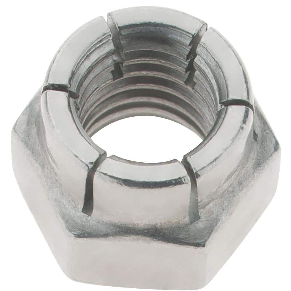 Value Collection - 3/8-16 UNC 18-8 Hex Lock Nut with Expanding Flex Top - Uncoated, Meets Military Specifications - Exact Tool & Supply
