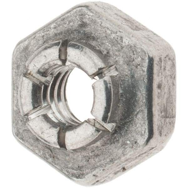 Value Collection - #6-32 UNJC 18-8 Hex Lock Nut with Expanding Flex Top - 5/16" Width Across Flats, 3/16" High, Uncoated, Meets Military Specifications - Exact Tool & Supply