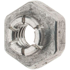 Value Collection - #6-32 UNJC 18-8 Hex Lock Nut with Expanding Flex Top - 5/16" Width Across Flats, 3/16" High, Uncoated, Meets Military Specifications - Exact Tool & Supply