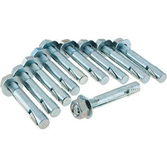 Value Collection - 1/2" Diam, 3-1/2" OAL, Wedge Expansion Concrete Anchor - Steel, Zinc-Plated Finish, Hex Head - Exact Tool & Supply