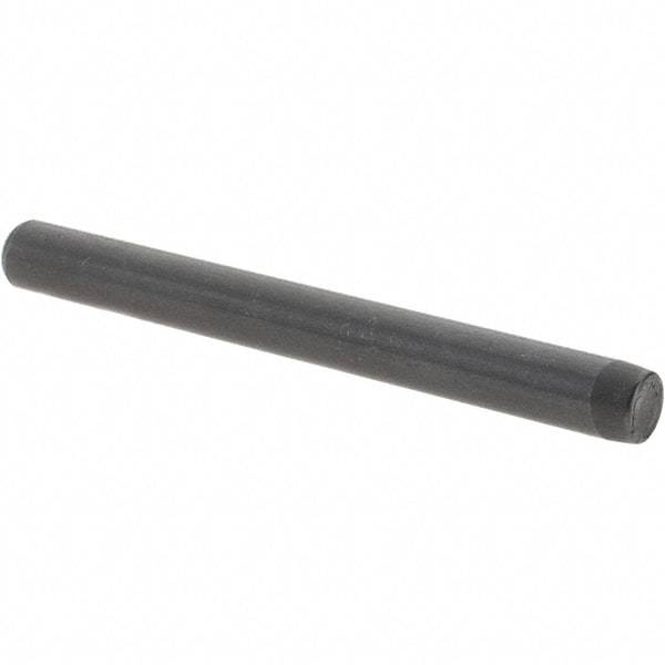 Value Collection - 1/4" Diam x 2-1/2" Pin Length Grade 8 Alloy Steel Standard Dowel Pin - Bright Finish, C 47-58 & C 60 (Surface) Hardness, 14,720 Lb (Double Shear), 7,360 Lb (Single Shear) Breaking Strength, 1 Beveled & 1 Rounded End - Exact Tool & Supply