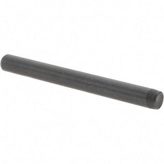 Value Collection - 1/4" Diam x 2-1/2" Pin Length Grade 8 Alloy Steel Standard Dowel Pin - Bright Finish, C 47-58 & C 60 (Surface) Hardness, 14,720 Lb (Double Shear), 7,360 Lb (Single Shear) Breaking Strength, 1 Beveled & 1 Rounded End - Exact Tool & Supply