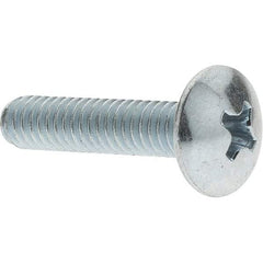 Value Collection - #8-32 UNC, 3/4" Length Under Head Phillips Drive Machine Screw - Truss Head, Grade 2 Steel, Zinc-Plated Finish, Without Washer - Exact Tool & Supply