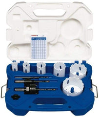 Lenox - 9 Piece, 3/4" to 2-9/16" Saw Diam, General Purpose Hole Saw Kit - Carbide Grit, Includes 6 Hole Saws - Exact Tool & Supply
