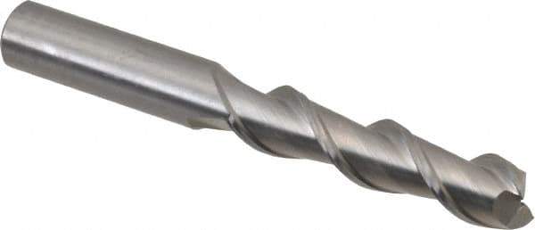 Kennametal - 1/2", 2" LOC, 1/2" Shank Diam, 4" OAL, 2 Flute, Solid Carbide Square End Mill - Single End, Uncoated, Spiral Flute, 45° Helix, Centercutting, Right Hand Cut, Right Hand Flute, Series AADF - Exact Tool & Supply