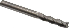 Kennametal - 3/8", 1-1/2" LOC, 3/8" Shank Diam, 4" OAL, 3 Flute, Solid Carbide Square End Mill - Single End, Uncoated, Spiral Flute, 37° Helix, Centercutting, Right Hand Cut, Right Hand Flute, Series AADE - Exact Tool & Supply