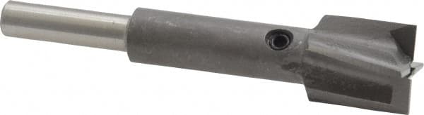 Made in USA - 19/32" Diam, 1/4" Shank, Diam, 4 Flutes, Straight Shank, Interchangeable Pilot Counterbore - Exact Tool & Supply