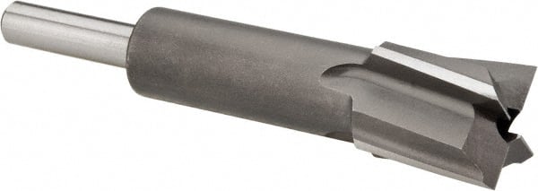 Made in USA - 11/16" Diam, 1/4" Shank, Diam, 4 Flutes, Straight Shank, Interchangeable Pilot Counterbore - Exact Tool & Supply