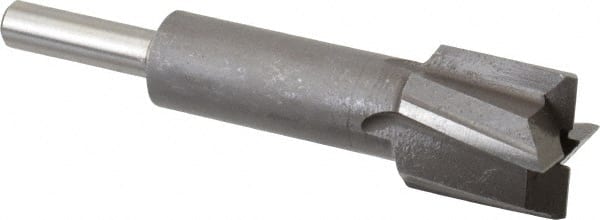 Made in USA - 23/32" Diam, 1/4" Shank, Diam, 4 Flutes, Straight Shank, Interchangeable Pilot Counterbore - Exact Tool & Supply