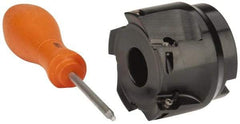 Kennametal - 5 Inserts, 2" Cut Diam, 3/4" Arbor Diam, 0.389" Max Depth of Cut, Indexable Square-Shoulder Face Mill - 0/90° Lead Angle, 1.575" High, EC10.., EP10.. Insert Compatibility, Series Mill 1-10 - Exact Tool & Supply