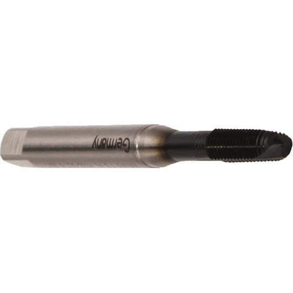 Emuge - M3x0.50 Metric Coarse, 2 Flutes, Modified Bottoming Chamfer, GLT-8 Finish, Cobalt Spiral Point STI Tap - 0.1772" Shank Diam, 0.1339" Square Size, 6H (mod) Class of Fit, Series Rekord B-AL - Exact Tool & Supply