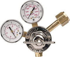 Miller-Smith - 320 CGA Inlet Connection, 100 Max psi, Carbon Dioxide Welding Regulator - 5/8-18 RH Internal Thread, Right Hand Rotation - Exact Tool & Supply