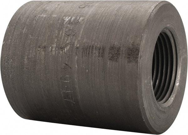 Made in USA - Size 1-1/4 x 1", Class 3,000, Forged Carbon Steel Black Pipe Reducing Coupling - 3,000 psi, Threaded End Connection - Exact Tool & Supply