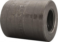 Made in USA - Size 1-1/4 x 1", Class 3,000, Forged Carbon Steel Black Pipe Reducing Coupling - 3,000 psi, Threaded End Connection - Exact Tool & Supply