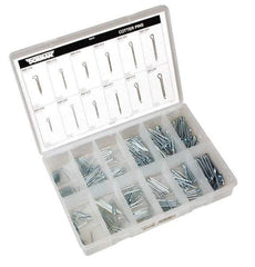 Dorman - 390 Piece, 1/16 to 3/16" Pin Diam, Spring Pin Assortment - 1 to 2" Long, Steel - Exact Tool & Supply