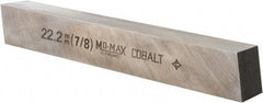 Cleveland - M42 Cobalt Square Tool Bit Blank - 7/8" Wide x 7/8" High x 6" OAL, 2 Beveled Ends, 10° Bevel Angle, Ground - Exact Tool & Supply