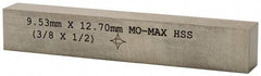 Cleveland - M2 High Speed Steel Rectangular Tool Bit Blank - 3/8" Wide x 1/2" High x 3" OAL, 2 Beveled Ends, 10° Bevel Angle, Ground - Exact Tool & Supply