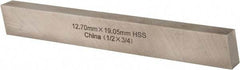 Cleveland - M2 High Speed Steel Rectangular Tool Bit Blank - 1/2" Wide x 3/4" High x 6" OAL, 2 Beveled Ends, 10° Bevel Angle, Ground - Exact Tool & Supply
