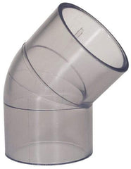 Made in USA - 1-1/2" PVC Plastic Pipe Fitting - Schedule 40, Slip x Slip End Connections - Exact Tool & Supply