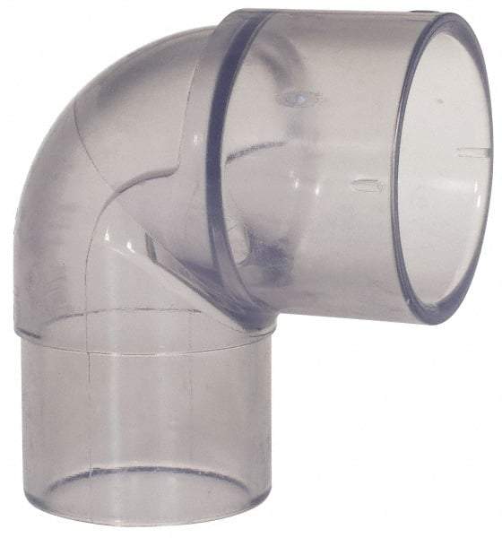 Made in USA - 1-1/2" PVC Plastic Pipe Fitting - Schedule 40, Spig x Soc End Connections - Exact Tool & Supply