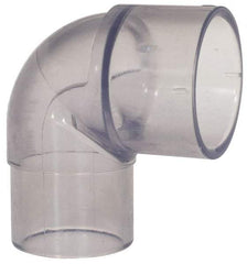 Made in USA - 1-1/2" PVC Plastic Pipe Fitting - Schedule 40, Spig x Soc End Connections - Exact Tool & Supply