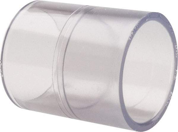 Made in USA - 1-1/4" PVC Plastic Pipe Coupling - Schedule 40, Slip x Slip End Connections - Exact Tool & Supply