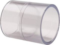 Made in USA - 1-1/4" PVC Plastic Pipe Coupling - Schedule 40, Slip x Slip End Connections - Exact Tool & Supply