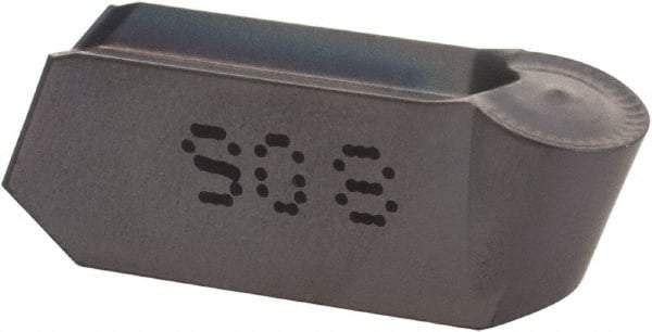 Iscar - 525GIMY F Grade IC908, 5mm Cutting Width Carbide Grooving Insert - 2.5mm Max Depth of Cut, Neutral, 2.5mm Corner Radius, TiAlN Finish - Exact Tool & Supply
