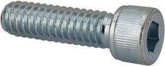 Value Collection - 1/4-20 UNC Hex Socket Drive, Socket Cap Screw - Alloy Steel, Zinc-Plated Finish, Fully Threaded, 7/8" Length Under Head - Exact Tool & Supply