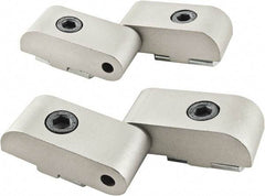 80/20 Inc. - 1-1/2" Long x 1-23/32" Wide x 26mm Thick, Left Lift Off Hinge Long Pin Top Short Pin Bottom - Aluminum, Clear Anodized Finish - Exact Tool & Supply