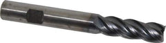Kennametal - 1/2", 1-1/2" LOC, 1/2" Shank Diam, 4" OAL, 4 Flute, Solid Carbide Square End Mill - Single End, AlTiN Finish, Spiral Flute, 38° Helix, Centercutting, Right Hand Cut, Right Hand Flute, Series HPHV - Exact Tool & Supply
