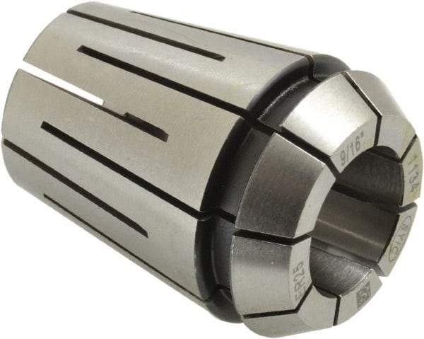 Parlec - 9/16" ER25 Coolant Collet - 1.338" OAL, 1.023" Overall Diam - Exact Tool & Supply