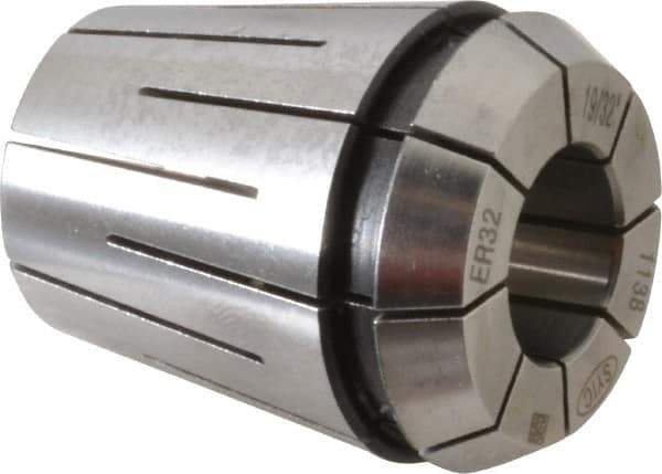 Parlec - 19/32" ER32 Coolant Collet - 1.574" OAL, 1.3" Overall Diam - Exact Tool & Supply