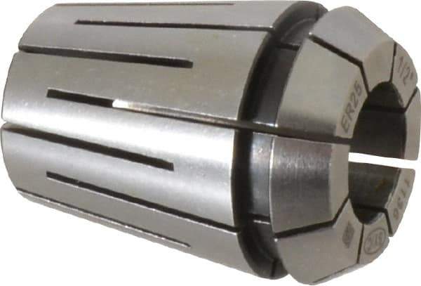 Parlec - 1/2" ER25 Coolant Collet - 1.338" OAL, 1.023" Overall Diam - Exact Tool & Supply