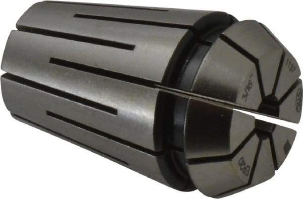 Parlec - 3/16" ER20 Coolant Collet - 1.24" OAL, 0.827" Overall Diam - Exact Tool & Supply