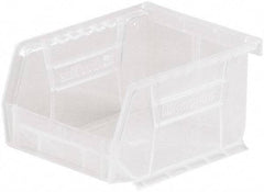 Akro-Mils - 10 Lb. Load Capacity, 5-3/8" Deep, Clear Polymer Hopper Stacking Bin - 3" High x 4-1/8" Wide x 5-3/8" Long - Exact Tool & Supply