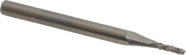 Accupro - 1/16" Diam, 3/16" LOC, Fishtail Point End, Solid Carbide Diamond Pattern Router Bit - Right Hand Cut, 1-1/2" OAL, 1/8" Shank Diam, Use on Fiberglass - Exact Tool & Supply