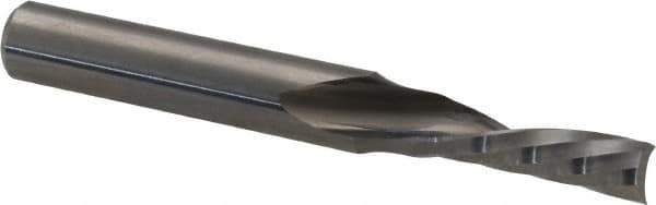 Accupro - 3/16" Cutting Diam x 5/8" Length of Cut, 1 Flute, Downcut Spiral Router Bit - Uncoated, Right Hand Cut, Solid Carbide, 2" OAL x 1/4" Shank Diam, Single Edge, 21° Helix Angle - Exact Tool & Supply