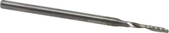Accupro - 2mm Cutting Diam x 12mm Length of Cut, 1 Flute, Upcut Spiral Router Bit - Uncoated, Right Hand Cut, Solid Carbide, 57mm OAL x 3mm Shank Diam, Single Edge, 21° Helix Angle - Exact Tool & Supply