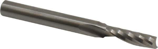 Accupro - 7/32" Cutting Diam x 3/4" Length of Cut, 1 Flute, Upcut Spiral Router Bit - Uncoated, Right Hand Cut, Solid Carbide, 2-1/2" OAL x 1/4" Shank Diam, Single Edge, 21° Helix Angle - Exact Tool & Supply