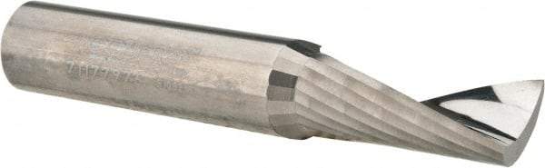 Accupro - 1/2" Cutting Diam x 1" Length of Cut, 1 Flute, Upcut Spiral Router Bit - Uncoated, Right Hand Cut, Solid Carbide, 3" OAL x 1/2" Shank Diam, Single Edge, 21° Helix Angle - Exact Tool & Supply