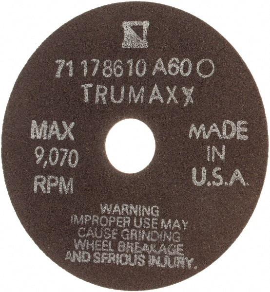 Tru-Maxx - 4" 60 Grit Aluminum Oxide Cutoff Wheel - 1/32" Thick, 3/4" Arbor, 9,070 Max RPM, Use with Stationary Tools - Exact Tool & Supply