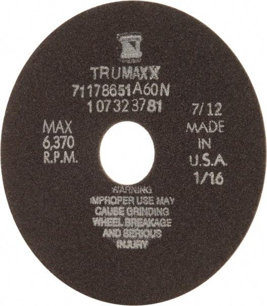 Tru-Maxx - 6" 60 Grit Aluminum Oxide Cutoff Wheel - 1/16" Thick, 1-1/4" Arbor, 6,048 Max RPM, Use with Stationary Tools - Exact Tool & Supply