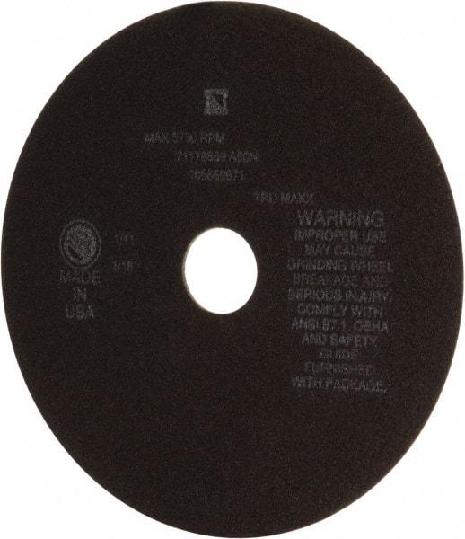Tru-Maxx - 8" 46 Grit Aluminum Oxide Cutoff Wheel - 1/16" Thick, 1-1/4" Arbor, 4,536 Max RPM, Use with Stationary Tools - Exact Tool & Supply