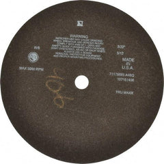 Tru-Maxx - 12" 46 Grit Aluminum Oxide Cutoff Wheel - 3/32" Thick, 1" Arbor, 3,024 Max RPM, Use with Stationary Tools - Exact Tool & Supply