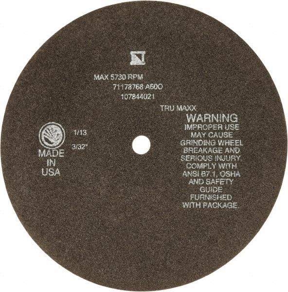 Tru-Maxx - 8" 46 Grit Aluminum Oxide Cutoff Wheel - 3/32" Thick, 1/2" Arbor, 4,536 Max RPM, Use with Stationary Tools - Exact Tool & Supply